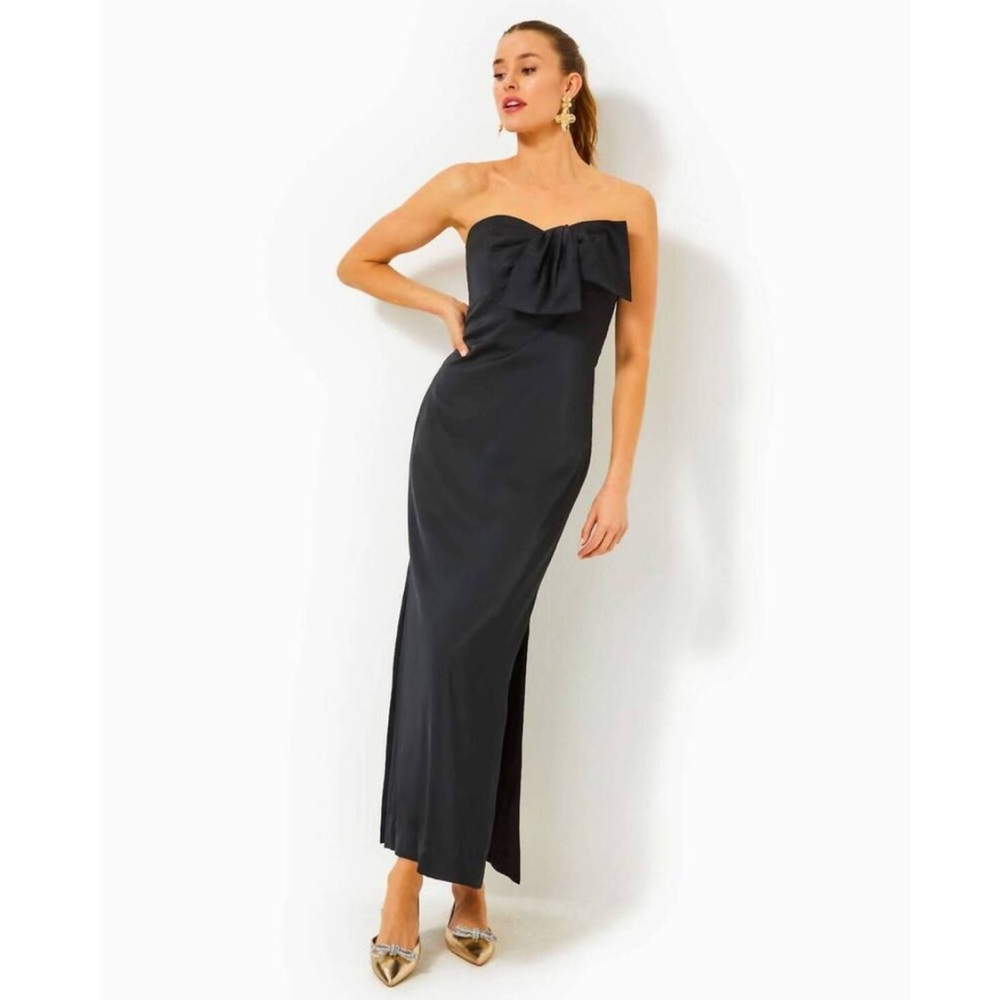 Lilly Pulitzer Carlynn Satin Maxi Bow Dress